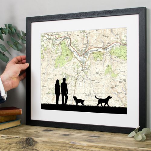 Personalised Map Walking Silhouette Print